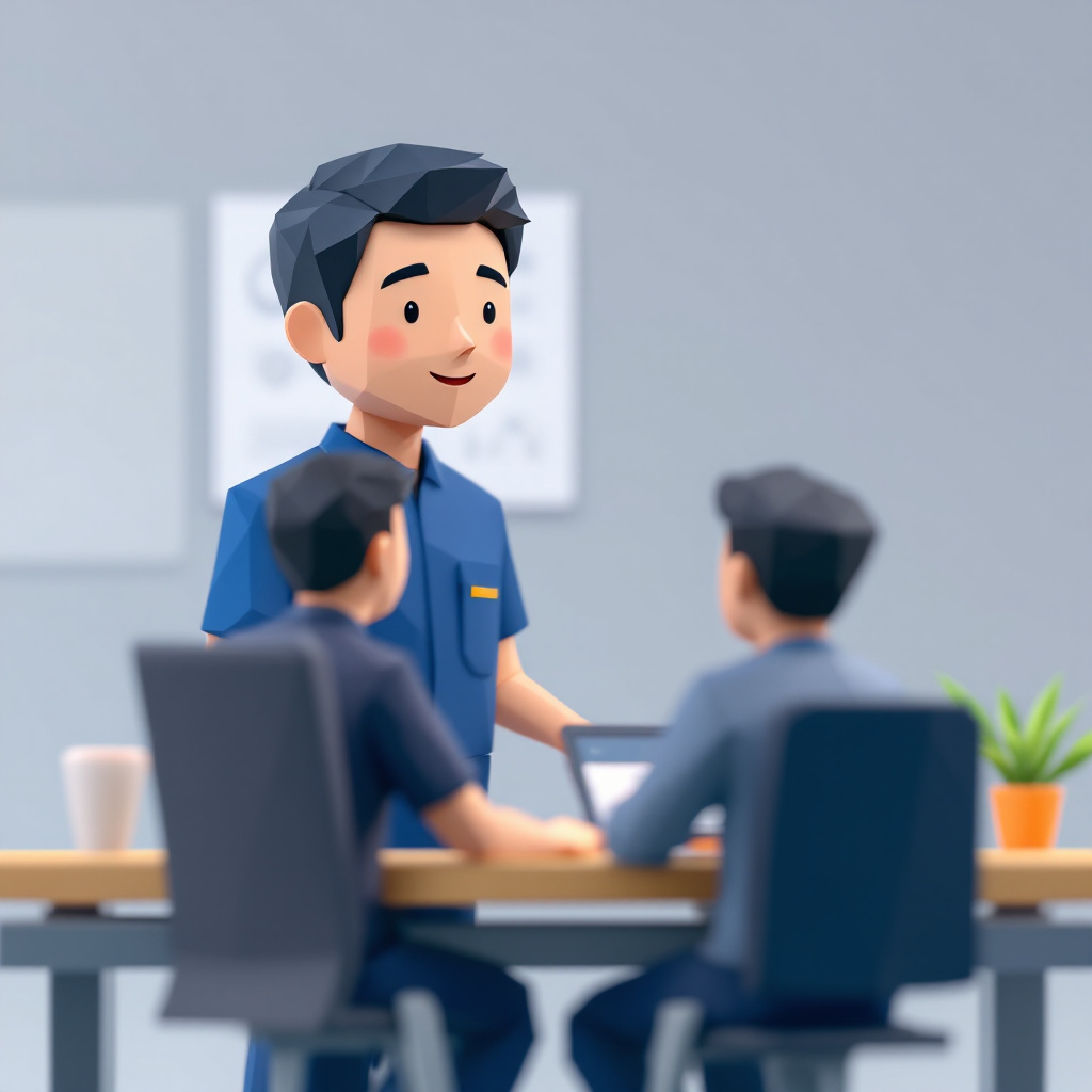 品質保証PMのキャラクターイラスト